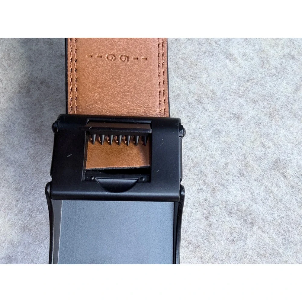 Kemisant Ratchet Belt Men Adjustable Brown Leather Automatic Slide Dress 28